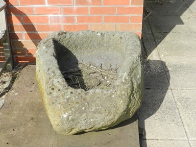 Lot 757 - A large carved stone garden trough