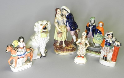 Lot 49 - A group of six Staffordshire figures