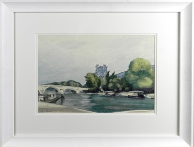 Lot 97 - Henri Vergé-Sarrat (French 1880-1966) Le Pont Royal, Paris