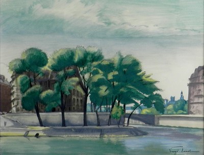 Lot 99 - Henri Vergé-Sarrat (French 1880-1966) Le Pointe de l'Ille St. Louis