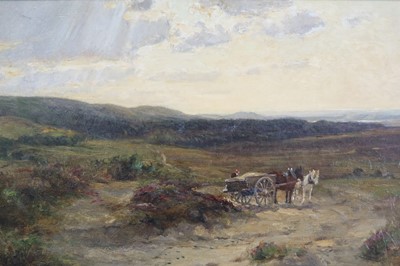 Lot 224 - Frederick William N Whitehead (British 1853-1938) Horse and Cart on the Moors