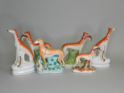 Lot 197 - A group of Staffordshire and Staffordshire-style greyhounds