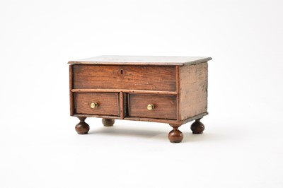 Lot 447 - An 18th century miniature oak mule chest