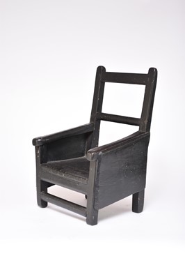 Lot 448 - A 19th century ebonised child's chair, possibly Welsh