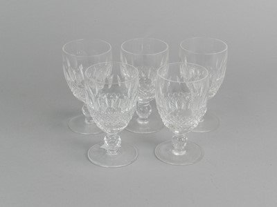Lot 201 - A set of five Waterford Crystal 'Colleen' red wine glasses