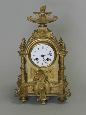 Lot 160 - A French Rococo style porcelain mantel clock, by 'Leroy Paris'  and another (2)