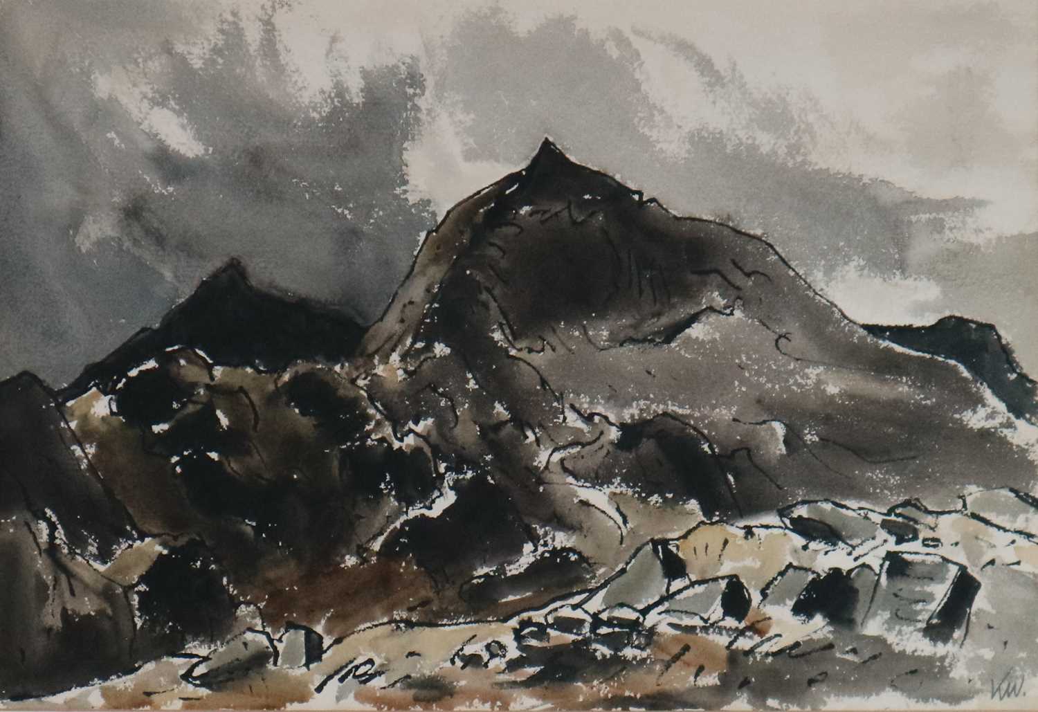 Lot 132 - Manner of Sir Kyffin Williams (Welsh School 1918-2006) Crib Goch