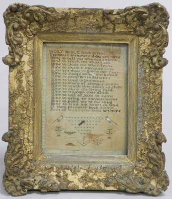 Lot 293 - An usually small 19th century sampler