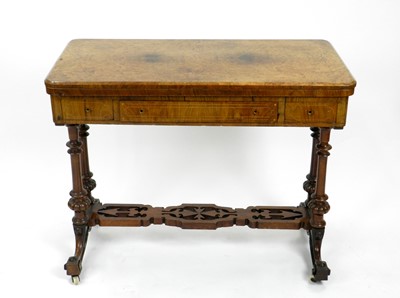 Lot 176 - A Victorian figured walnut marquetry rectangular card table