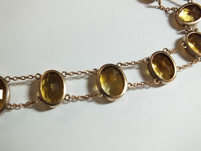 Lot 128 - A 19th century citrine riviere necklace