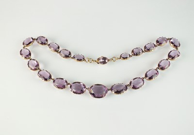 Lot 81 - A 19th century purple paste riviere necklace