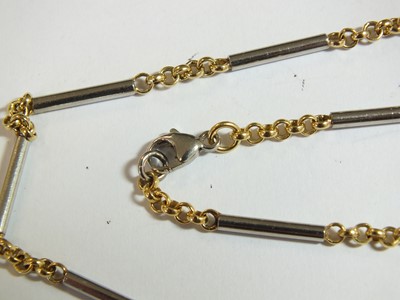 Lot 61 - A platinum and yellow metal chain necklace