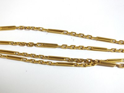 Lot 52 - A two strand yellow metal chain necklace