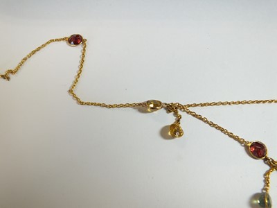Lot 71 - A multi-gem set fringe necklace