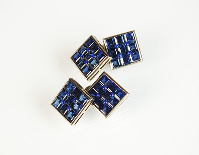 Lot 65 - A pair of sapphire cufflinks