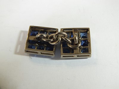 Lot 65 - A pair of sapphire cufflinks