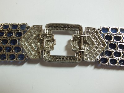 Lot 139 - An Art Deco diamond and sapphire bracelet