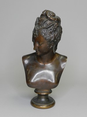 Lot 267 - A late 19th century bronze bust of a woman...
