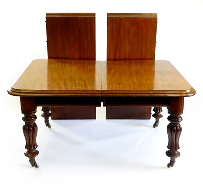 Lot 346 - A Victorian mahogany wind-out dining table and five balloon back chairs