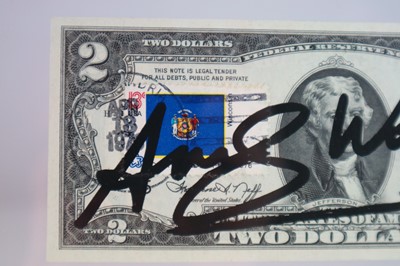 Lot 87 - Andy Warhol (American 1928-1987) Signed $2 Bill