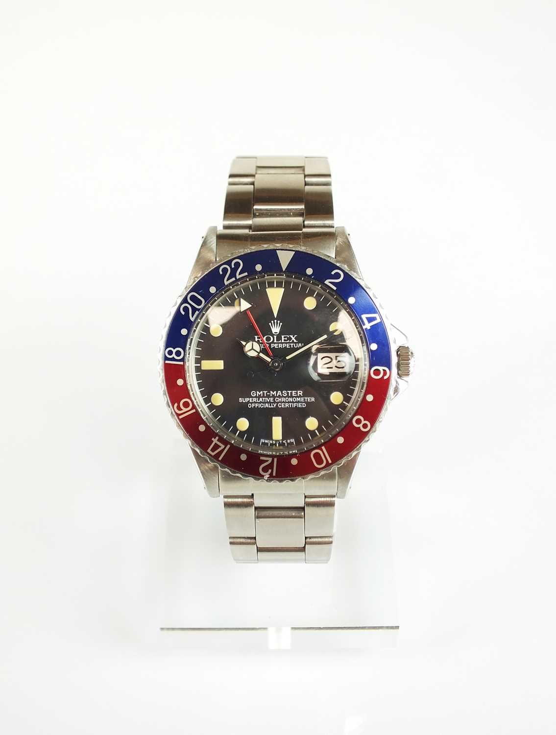 152 - A Gentleman's stainless steel Rolex Oyster Perpetual GMT Master 'Pepsi' bracelet watch