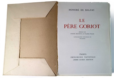 Lot 196 - Honoré de Balzac (1799–1850) Le Père Goriot Book and Pablo Picasso Lithograph