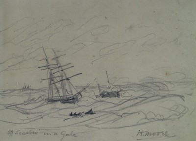 Lot 260 - Henry Moore (British 1831-1895) Off Seashore in a Gale, Sketch
