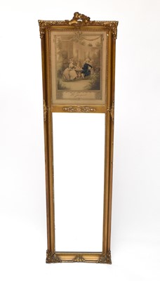 Lot 237 - An early 20th century Trumeau style wall mirror