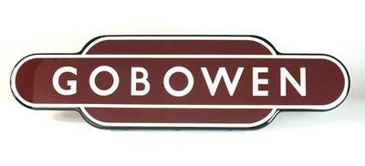 Lot 544 - A reproduction, metal totem BR (W) for Gobowen railway station, by Trackside