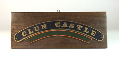 Lot 120 - A small reproduction cast metal nameplate, 'Liverpool' and another 'Clun Castle' (2)