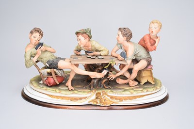 Lot 263 - A Capodimonte figure group of ‘The Card Cheats’