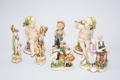 Lot 445 - A group of Capodimonte and other figures