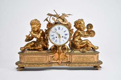 Lot 331 - A very large French ormolu mantel figural clock, circa 1900