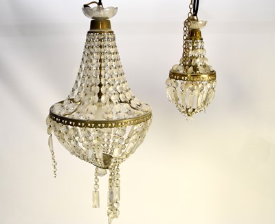 Lot 476 - An Empire style beaded chandelier and another smaller