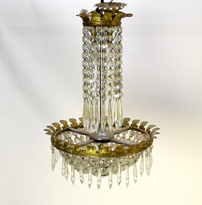 Lot 477 - An Empire style beaded chandelier