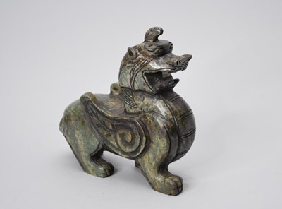 Lot 70 - A Chinese jade figure of a pixiu