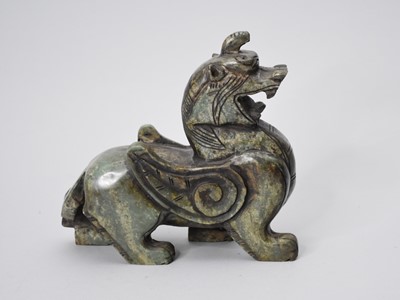Lot 70 - A Chinese jade figure of a pixiu
