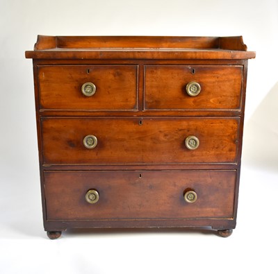 Lot 218 - A small early to mid-19th century rectangular mahogany chest of drawers