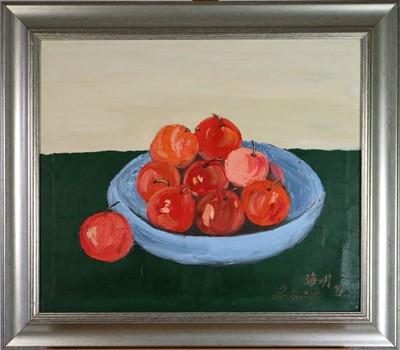 Lot 93 - Liu Haiming (Chinese Contemporary) Still Life with Apples