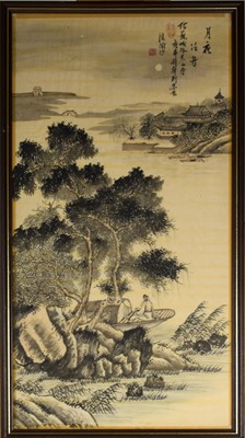 Lot 454 - Chinese school, 20th century, painting on silk
