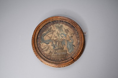 Lot 149 - A George III circular embroidery possibly depicting the annuciation