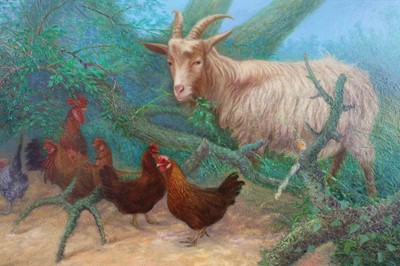 Lot 176 - Denby Sweeting (British 1936-2020) Pair of Oil Studies with Goats