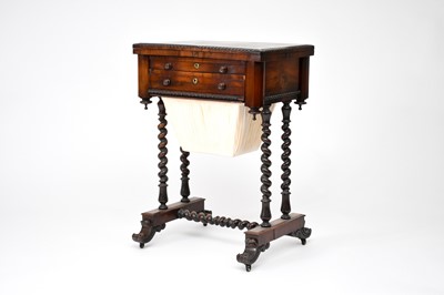 Lot 430 - An unusual early Victorian, rosewood-type, work-cum-games table