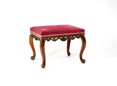 Lot 229 - A Victorian walnut stool