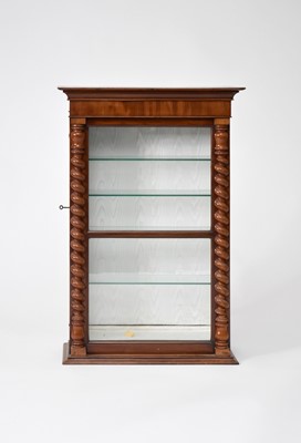 Lot 217 - A Victorian walnut display cabinet, formerly the upper section to a bookcase