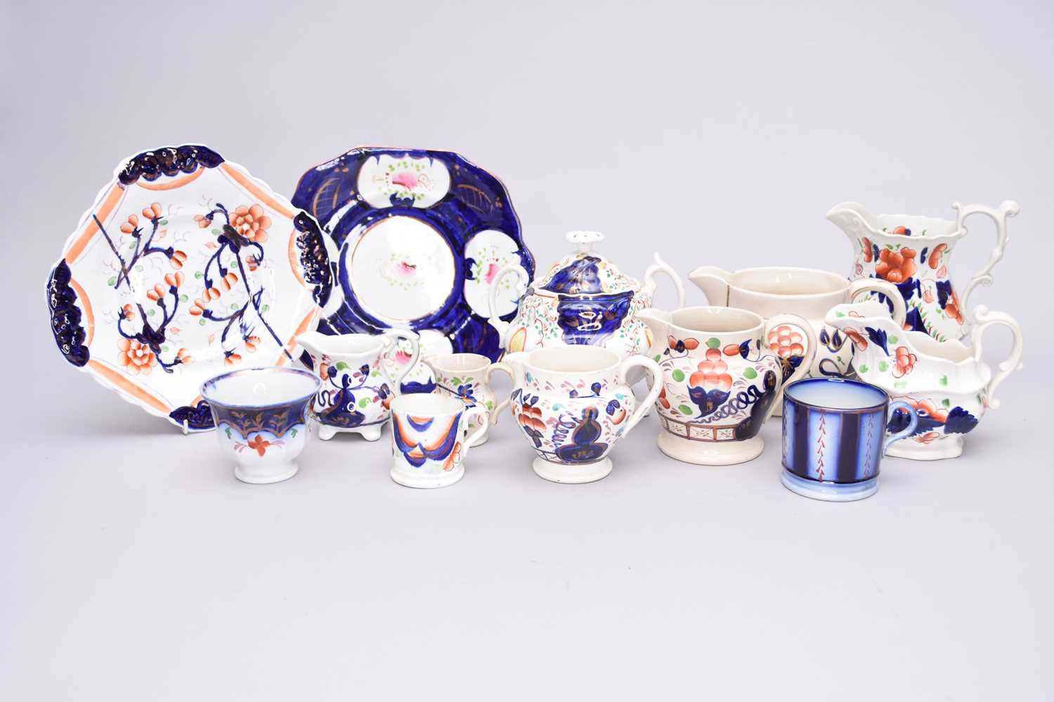 Lot 407 - A collection of Gaudy Welsh pottery