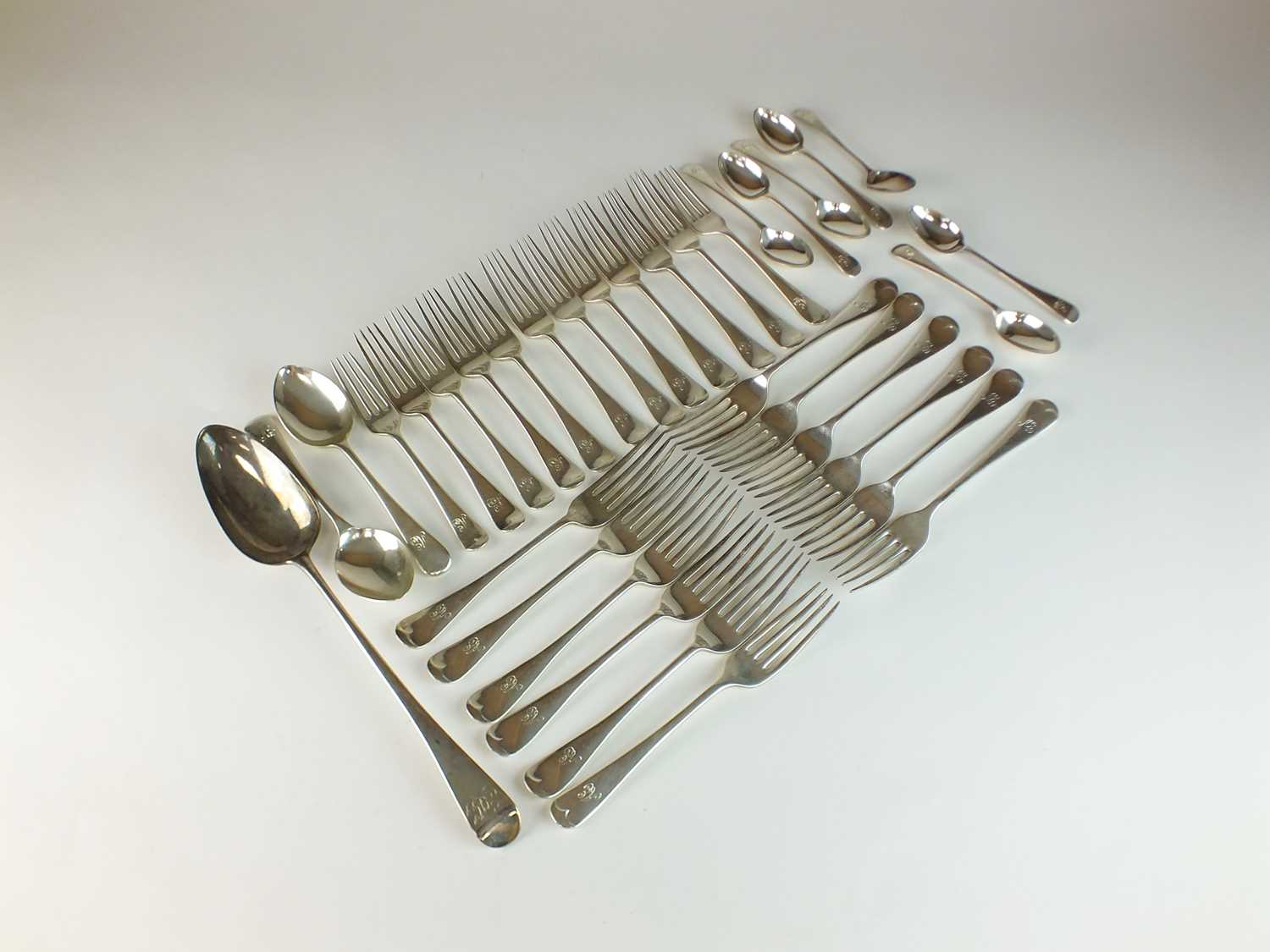 Lot 20 - A harlequin collection of silver flatware