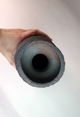 Lot 333 - Tseng Min-Nan (Taiwanese Contemporary) Dark Grey Stoneware Vase