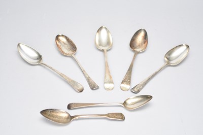 Lot 327 - A collection of seven silver spoons