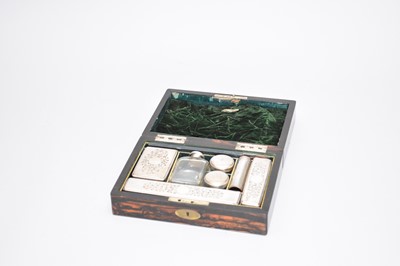 Lot 529 - A gentleman's coromandel travel toilet box